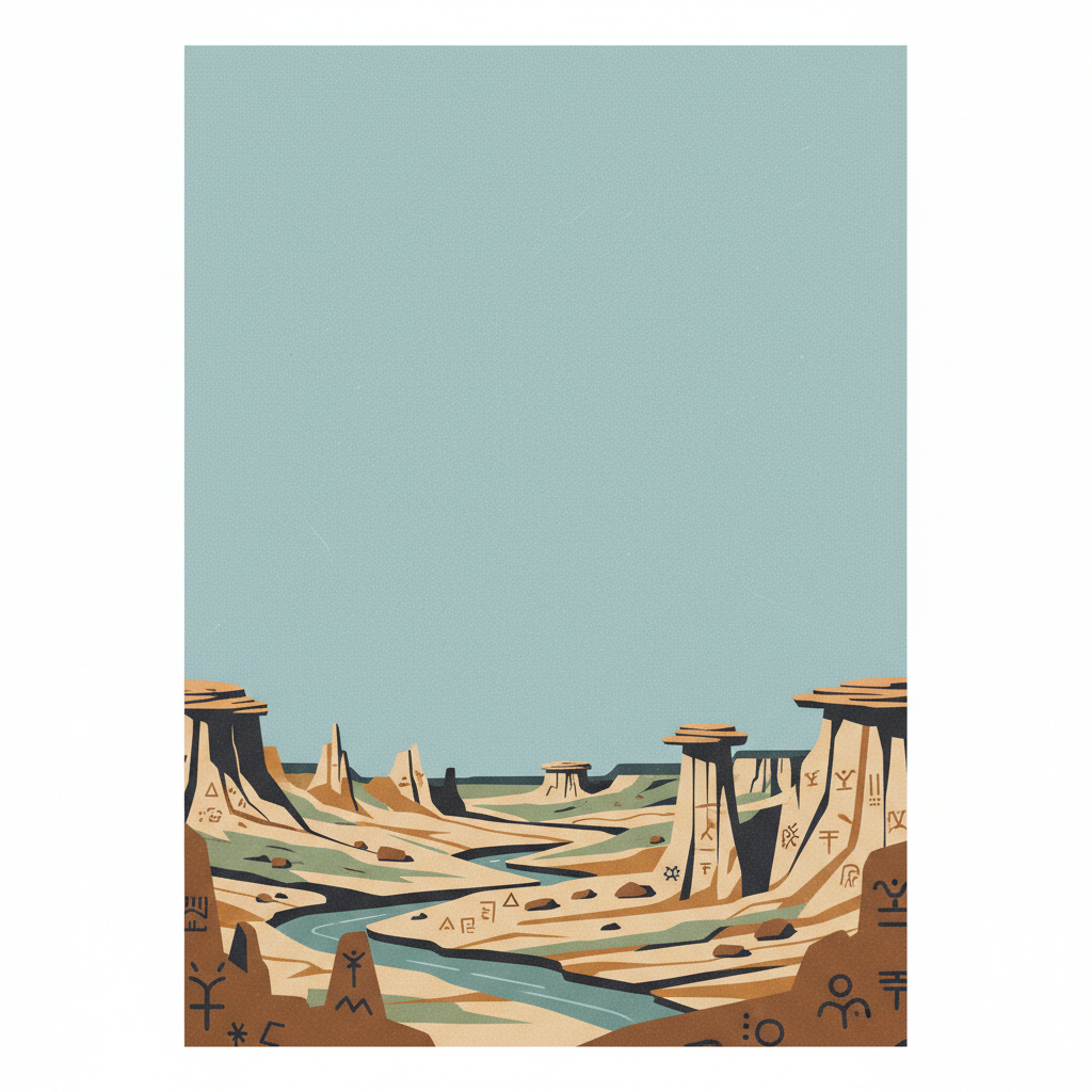 Writing-on-Stone / Áísínai’pi — illustrated travel poster