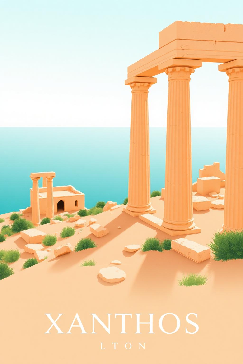 Xanthos-Letoon — illustrated travel poster