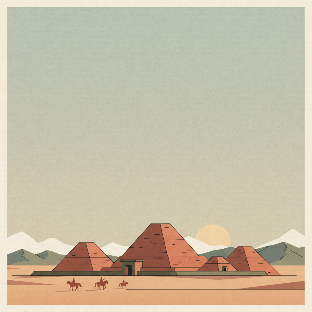 Xixia Imperial Tombs — illustrated travel poster