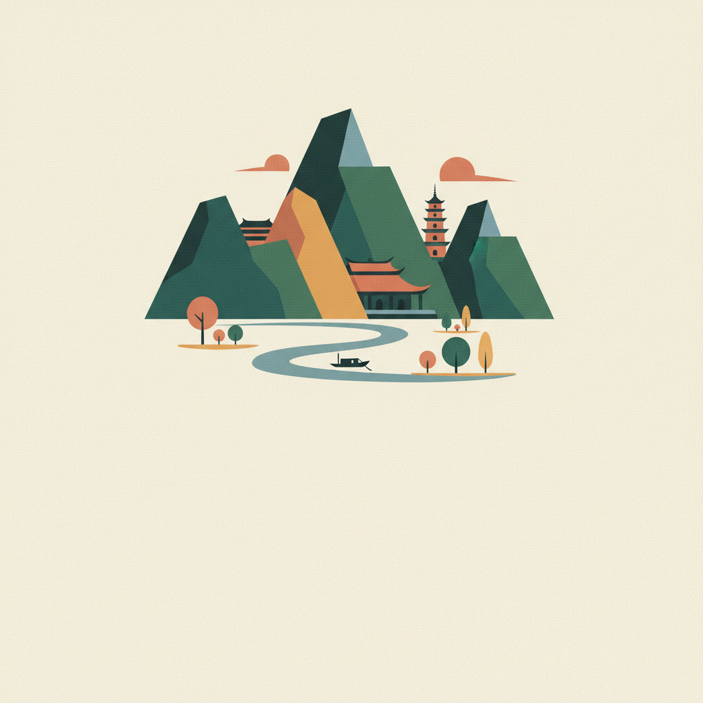 Yen Tu-Vinh Nghiem-Con Son, Kiep Bac Complex of Monuments and Landscapes — illustrated travel poster