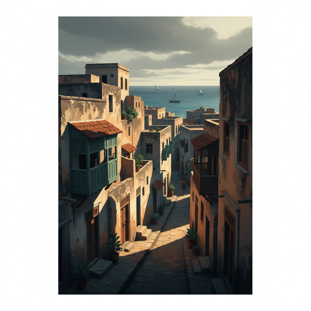 Stone Town of Zanzibar — illustrated travel poster